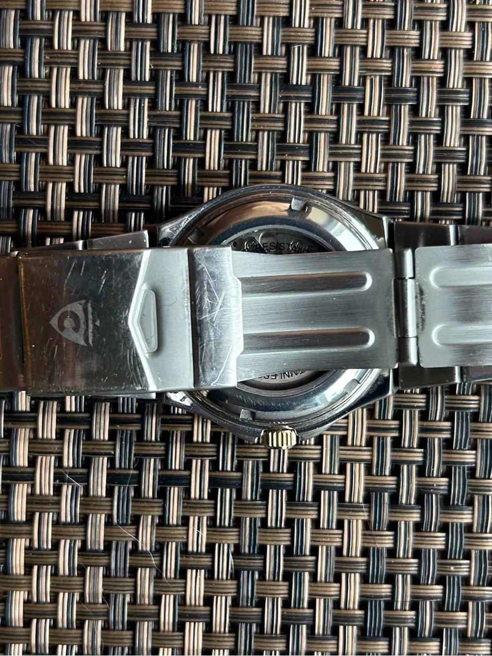 Croton Men’s Two-Tone Bracelet Watch with Orange Dial